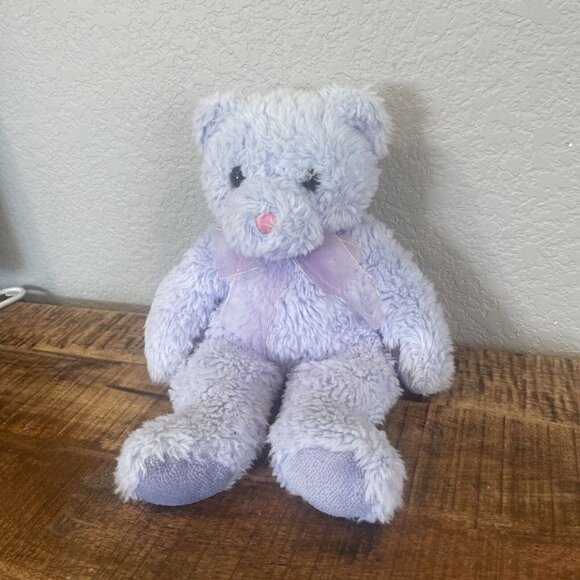 Ty Beanie Buddy LILAC Teddy Bear Large 14" Sparkly Purple Bow 2003 NWT Classic - Picture 3 of 8